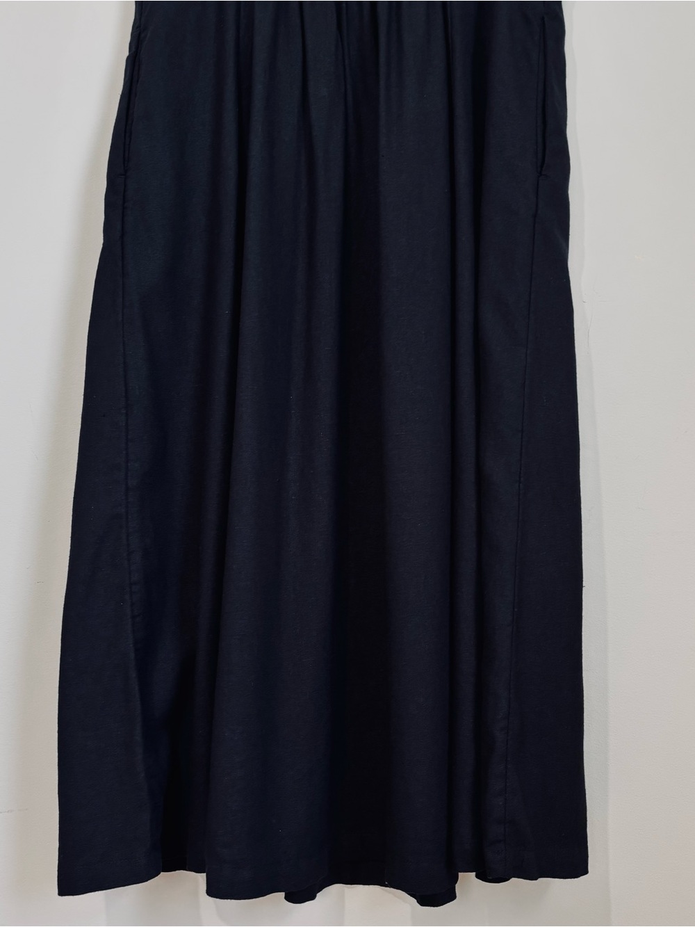 Old Navy Boho Fit Flare Sleeveless Black Linen Blend Smocked Back Midi Dress XL - Picture 10 of 16